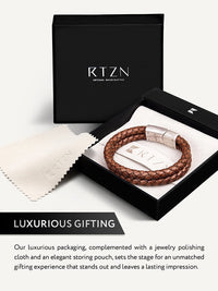 Load image into Gallery viewer, Double Brown Braided Leather Bracelet