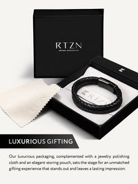 Load image into Gallery viewer, Double Black Suede &amp; Braided Leather Bracelet