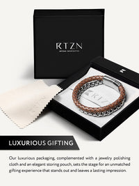 Load image into Gallery viewer, Brown Leather &amp; Silver Box Chain Bracelet