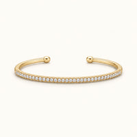 Load image into Gallery viewer, Gold Filled Thin Pave Cuff