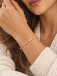 Load image into Gallery viewer, Gold Filled Thin Pave Cuff