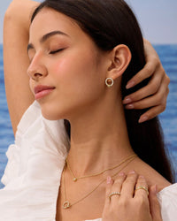 Load image into Gallery viewer, Pave Circle Stud Earrings
