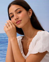 Load image into Gallery viewer, Pave Circle Stud Earrings
