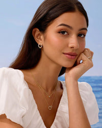 Load image into Gallery viewer, Pave Circle Stud Earrings