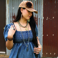 Load image into Gallery viewer, Amazonite Collar-Length Necklace with Indian Head Coin 252L