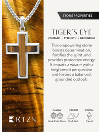 Load image into Gallery viewer, Tiger Eye Cross Pendant Necklace