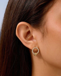 Load image into Gallery viewer, Pave Circle Stud Earrings