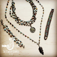 Load image into Gallery viewer, Amazonite Collar-Length Necklace with Indian Head Coin 252L