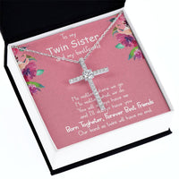 Load image into Gallery viewer, CZ Cross Necklace For Sister
