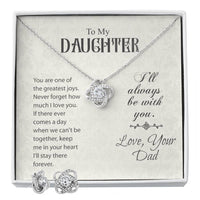 Load image into Gallery viewer, Love Knot Earring &amp; Necklace Set For Daughter
