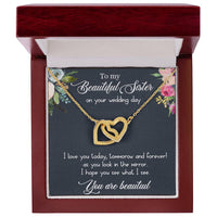 Load image into Gallery viewer, Interlocking Hearts Necklace For Sister (Yellow &amp; White Gold Variants)