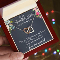 Load image into Gallery viewer, Interlocking Hearts Necklace For Sister (Yellow &amp; White Gold Variants)