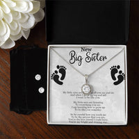 Load image into Gallery viewer, Eternal Hope Necklace For Sister + Clear CZ Earrings
