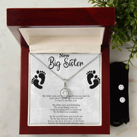 Load image into Gallery viewer, Eternal Hope Necklace For Sister + Clear CZ Earrings
