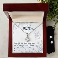 Load image into Gallery viewer, Eternal Hope Necklace For Mom + Clear CZ Earrings
