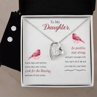 Load image into Gallery viewer, Forever Love Necklace For Daughter + Clear CZ Earrings
