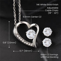 Load image into Gallery viewer, Forever Love Necklace For Mom + Clear CZ Earrings
