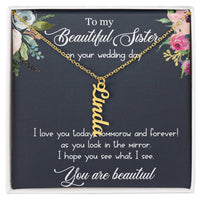 Load image into Gallery viewer, Vertical Name Necklace For Best Friend W/MC
