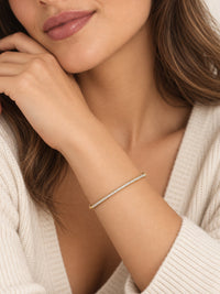 Load image into Gallery viewer, Gold Filled Thin Pave Cuff