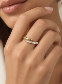 Load image into Gallery viewer, Gold Filled Pave Spiral Ring