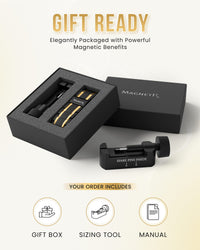 Load image into Gallery viewer, 3x Strength Titanium Magnetic Bracelet for Men (Black &amp; Gold)