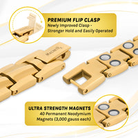 Load image into Gallery viewer, Women's Ultra Strength Gold Titanium Magnetic Therapy Bracelet