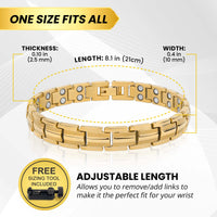 Load image into Gallery viewer, Women's Ultra Strength Gold Titanium Magnetic Therapy Bracelet