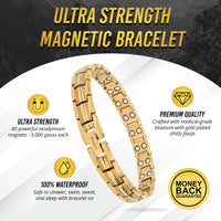 Load image into Gallery viewer, Women's Ultra Strength Gold Titanium Magnetic Therapy Bracelet