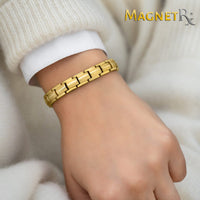 Load image into Gallery viewer, Women's Ultra Strength Gold Titanium Magnetic Therapy Bracelet