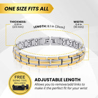 Load image into Gallery viewer, Women's Ultra Strength Silver &amp; Gold Titanium Magnetic Bracelet