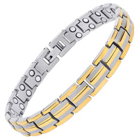Load image into Gallery viewer, Women's Ultra Strength Silver &amp; Gold Titanium Magnetic Bracelet