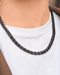 Load image into Gallery viewer, Powerful Black Titanium Magnetic Therapy Necklace