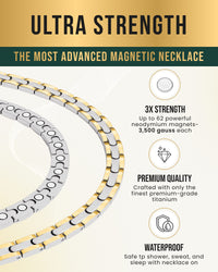 Load image into Gallery viewer, Powerful Silver &amp; Gold Titanium Magnetic Therapy Necklace