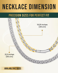 Load image into Gallery viewer, Powerful Silver &amp; Gold Titanium Magnetic Therapy Necklace
