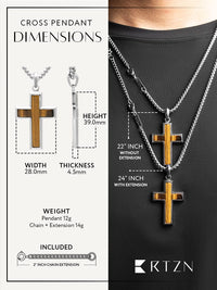 Load image into Gallery viewer, Tiger Eye Cross Pendant Necklace